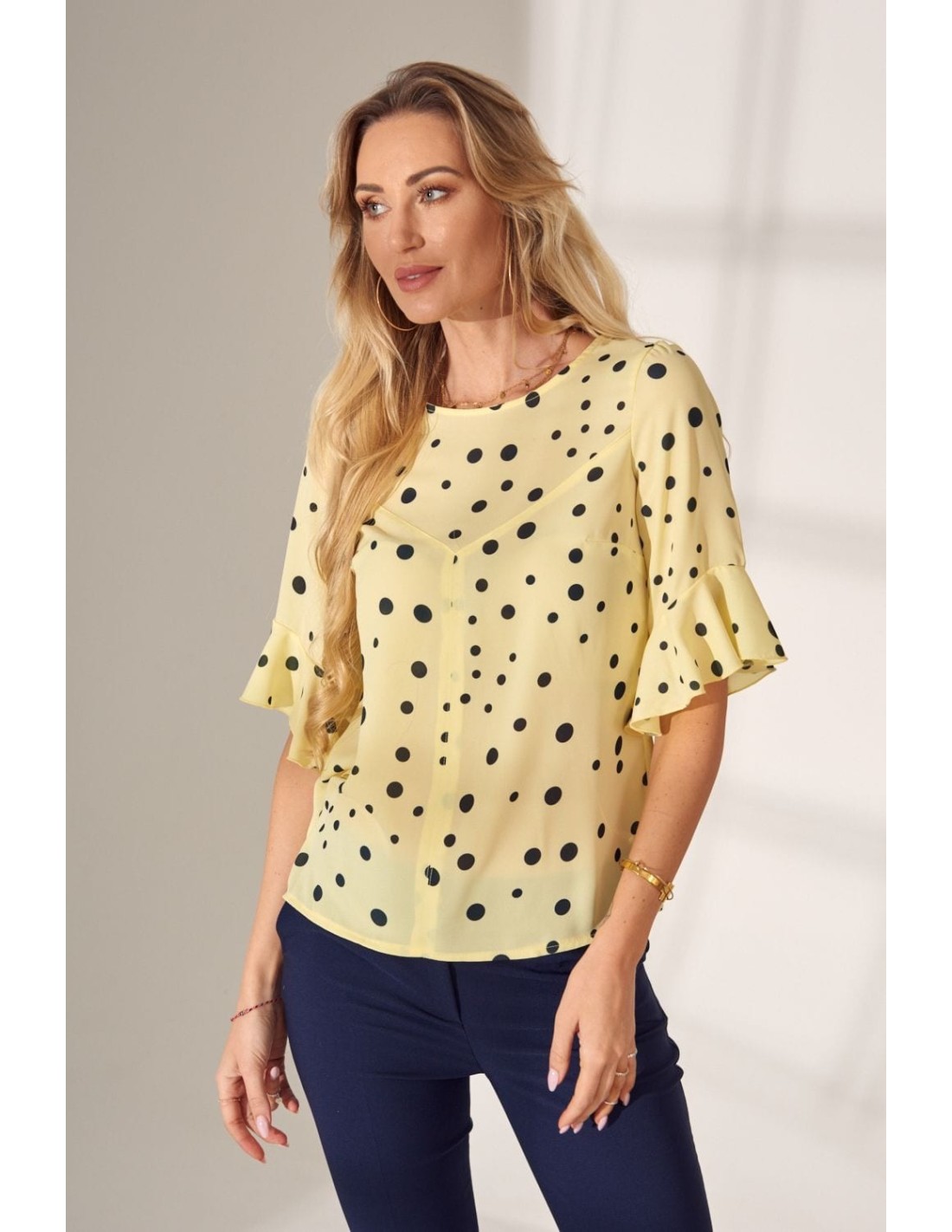 Bluza de dama cu buline, lamaie 0467 - Magazin online - Boutique